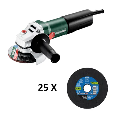 Vinkelsliber 125mm 230V 1400W WEQ 1400-125 Metabo + 25 skæreskiver